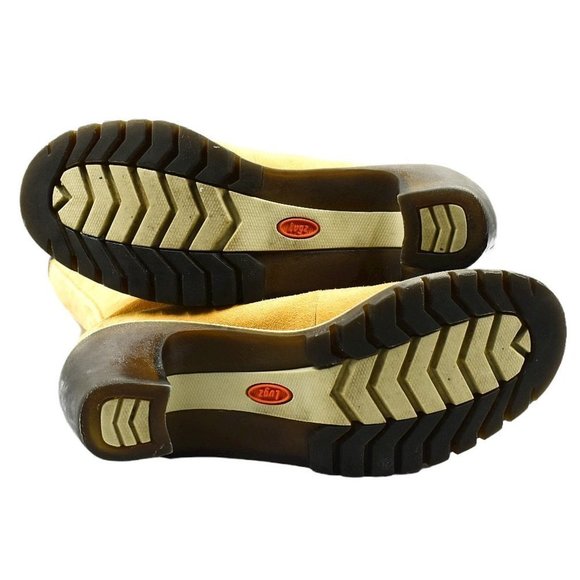 Vintage Lugz Y2K Tall Tan Leather Lace-up Boots - Picture 12 of 14